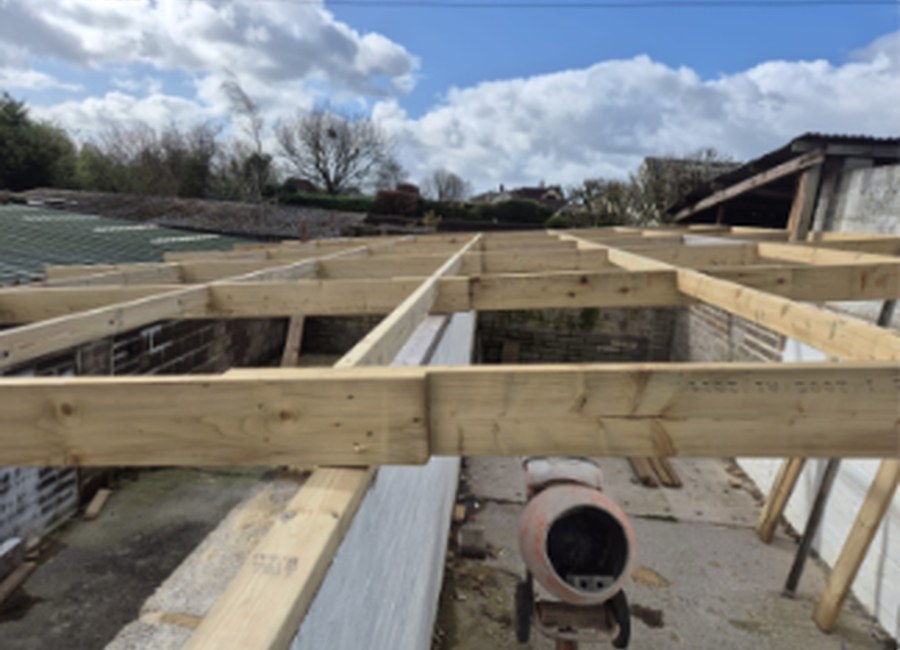 Timber structure building work